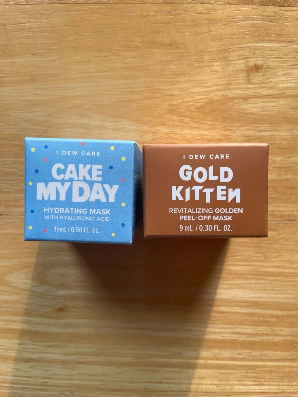 I Dew Care Cake My Day Hydrating Mask and Gold Kitten Peel-Off Mask Duo Set